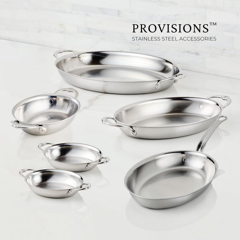 Hestan Provisions - Oval au Gratin Dish, Small Clad Stainless Steel, (6 x 8") - Image 4